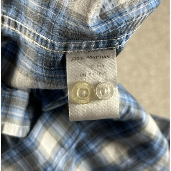 Johnnie-O Shirt Mens Large Blue Plaid Button Up Long Sleeve Egyptian Cotton - Picture 10 of 10